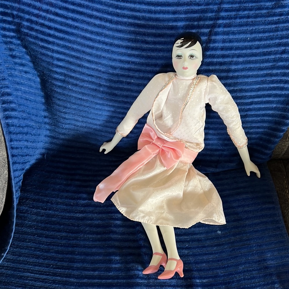 Vintage White and Pink Handmade Doll